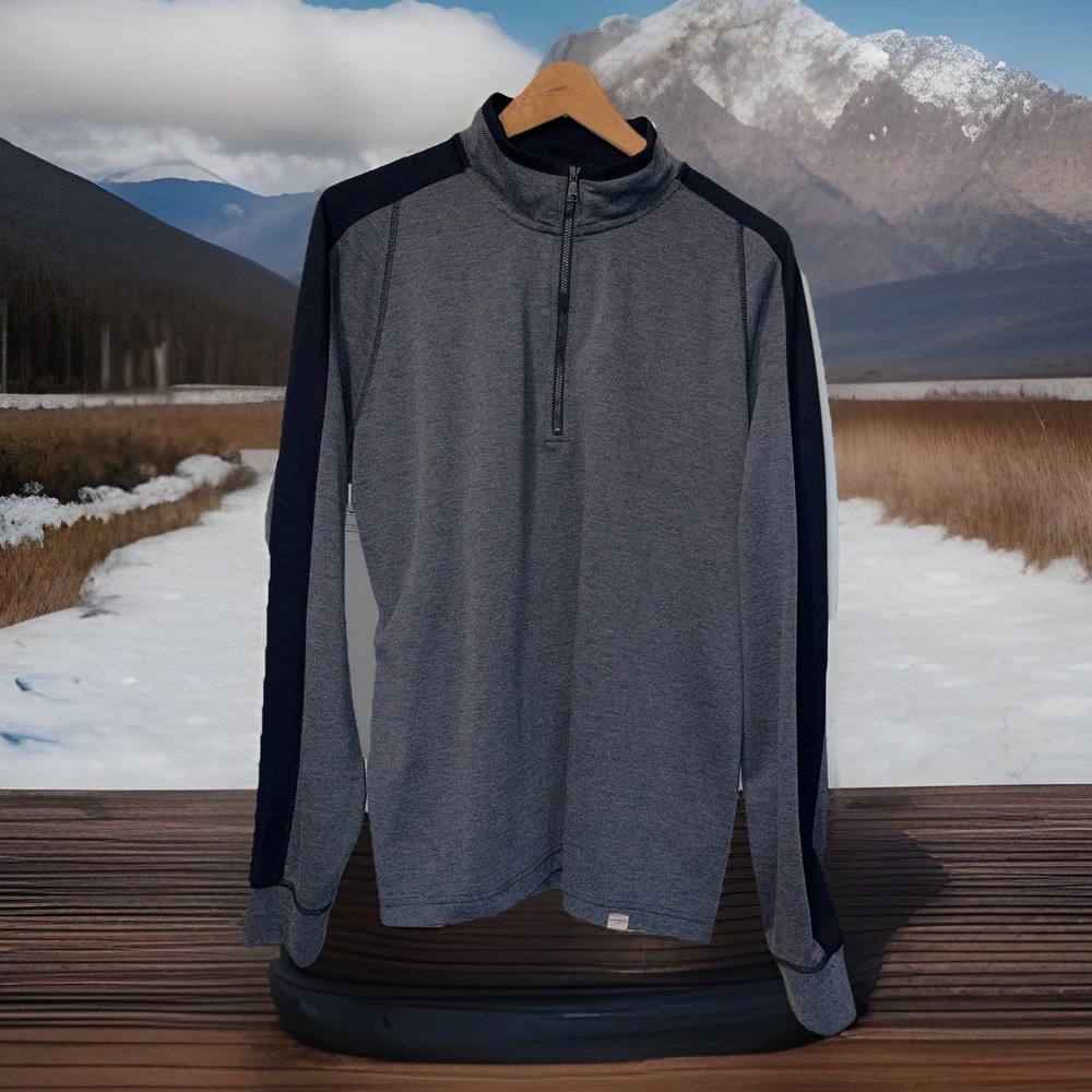 Hawks & Co Sport‎ Quarter Zip Men L Gray Long Sleeve